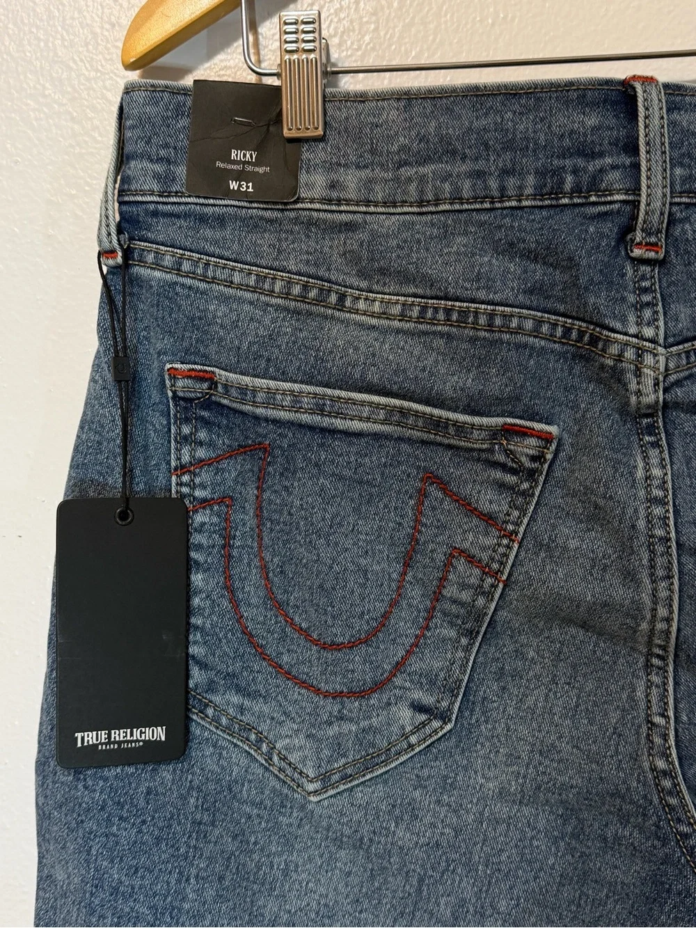NWT$129 True Religion Ricky light mellow Wash  Cotton Denim  Shorts size 31